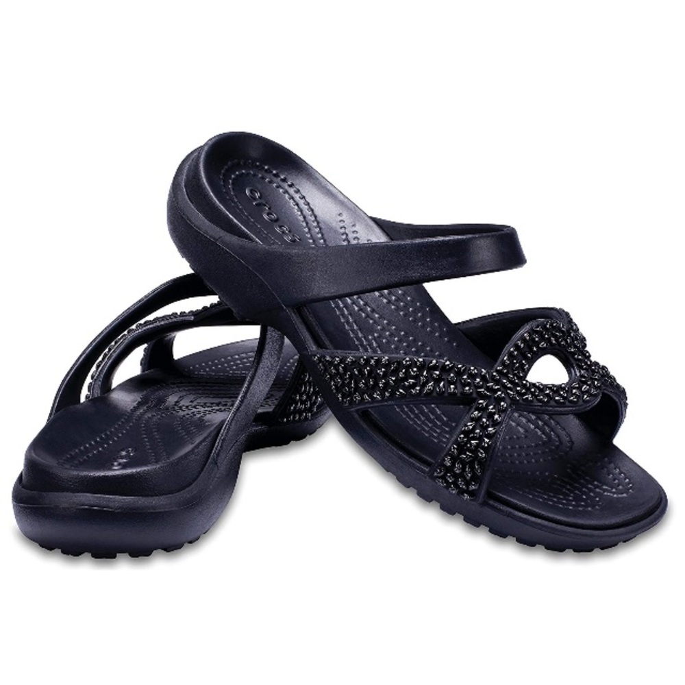 Black glitter Slip on Crocs